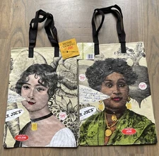 Trader Joes Home Cooking With Joe Reusable Shopping Bags Totes Set Of 2 New