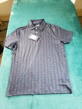 Chaps Polo Shirt Sz Small Mens Blue Short Sleeve Golf Casual Preppy Stretch NWT