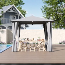 Foldable Windproof Iron Tent LED Lighting Patio Pergola Barbecue Parties Shelter