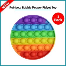 B2G1 FREE New Popping Fidget Bubble Sensory Pop It Popper Toy Silicone Rainbow