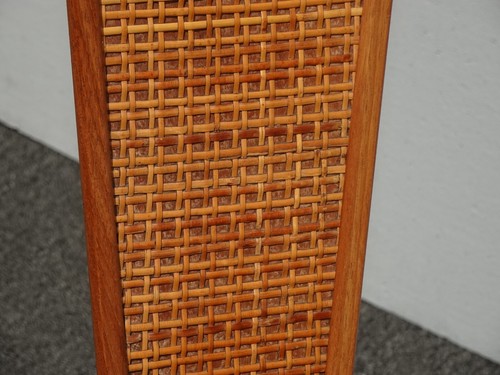 Vintage Mid Century Modern Maple Side Chair w Rattan and Leather Seat - Picture 7 of 11