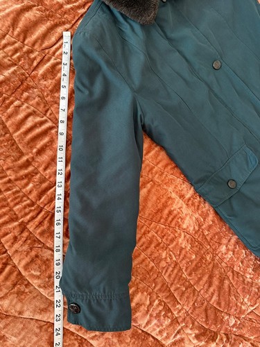 Vintage Bromley Sport Women’s Jacket Small Dark Green Thermolite Faux Fur Collar - Picture 12 of 20