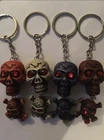 KEYRING 2 SKULL SKELETON BIRTHDAY ACCESSORY GIFT PARTY JEWEL KEY