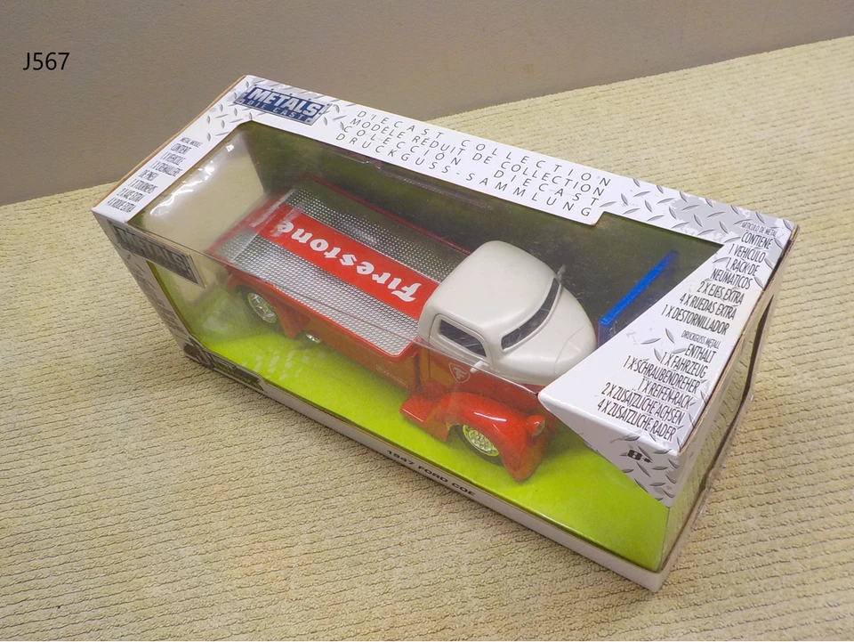 Camión de remolque Ford COE Firestone 1947 Jada Just Trucks Foto 2 de 4