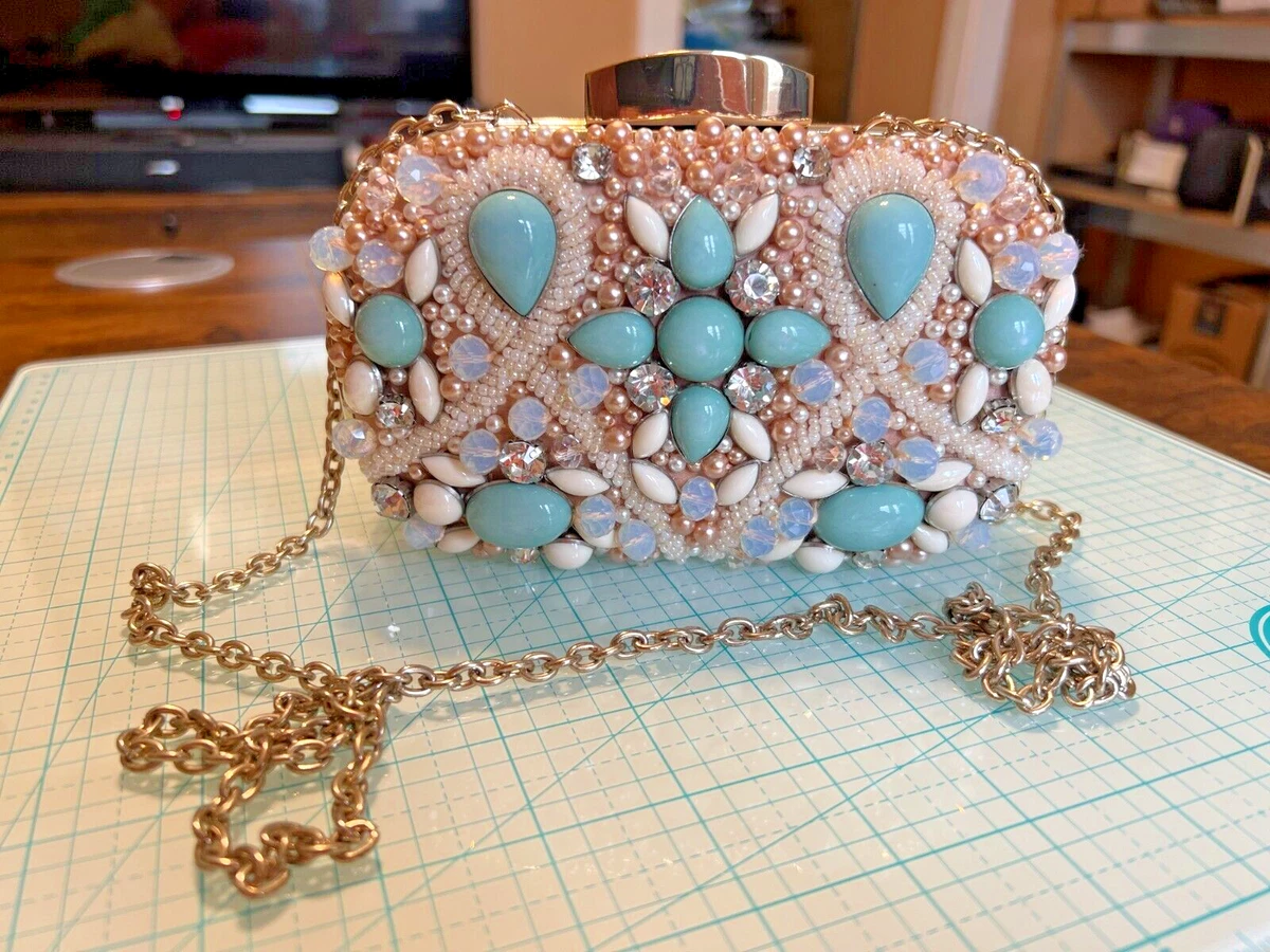 Crossbody Beaded Box Clutch