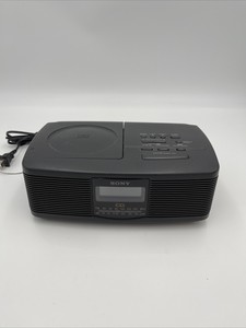 alarm icf sony fm dual player radio cd digital am stereo working