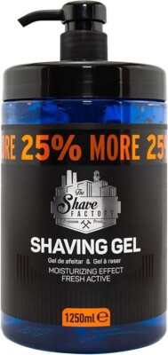1250ML THE SHAVE FACTORY RASIERGEL FRISCH AKTIV FEUCHTIGKEITSSPENDENDER EFFEKT 25% EXTRA!