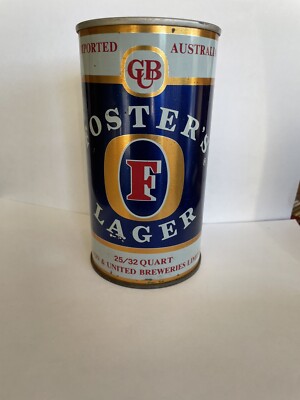Foster s Lager 25/32 Quart Can Imported From Australia -Empty- Top Opened