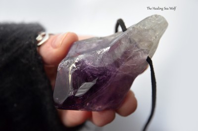 Large Amethyst + Imprints Necklace Earth & Cosmic Energy Healing Protective Ally