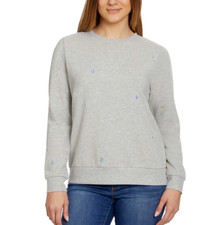 Gloria Vanderbilt Women Long Sleeve Pullover Embroidered Crewneck