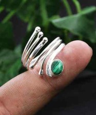 Malachite Ring 925 Sterling Silver Band Statement Ring Handmade Ring All size