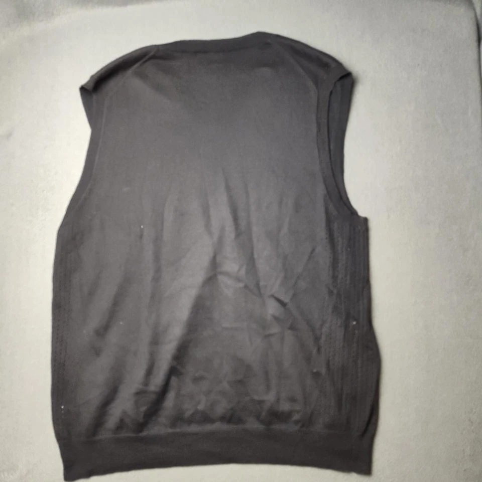 Greg Norman Suéter Chaleco Para Hombres Mediano Negro Logo de Tiburón Tejido Pullover Capa de Golf Foto 4 de 4