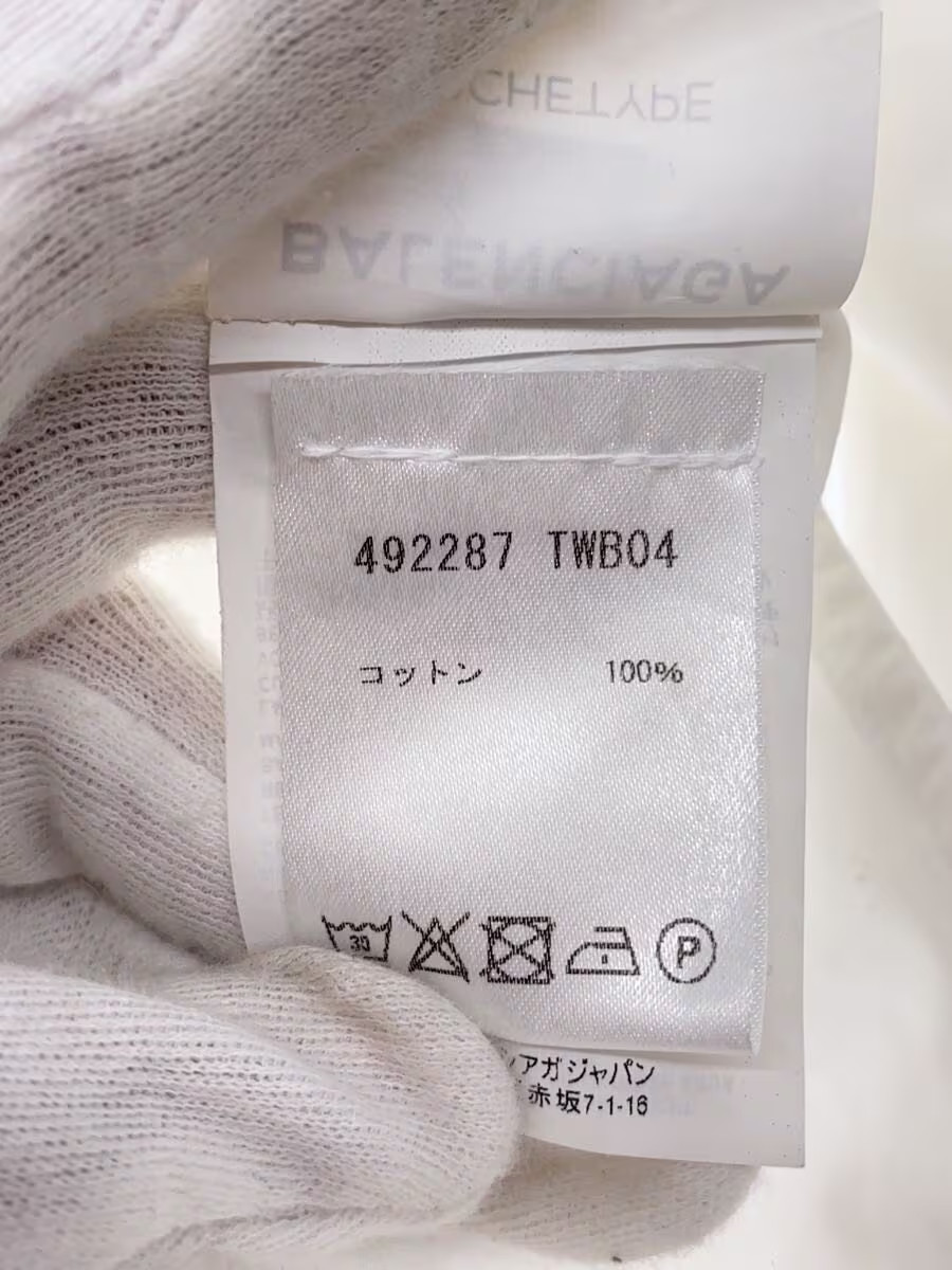 BALENCIAGA Long Sleeve Shirt, Size 34, Cotton, White, 492287 TWB04 thumbnail 5