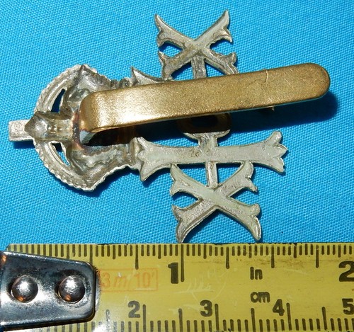 PRE 1921 20th ROYAL HUSSARS REGIMENT BRITISH MILITARY CAP BADGE SLIDER FIXING KC - Picture 2 of 2