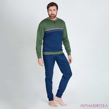 Men's Interlock Pajamas Serafino Neck Nazareno Gabrielli U7003