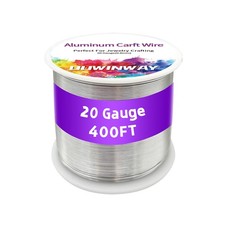 20Gauge Silver Aluminum Crafts Wire 400FT, for Jewelry Crafting, Gemstone Met...