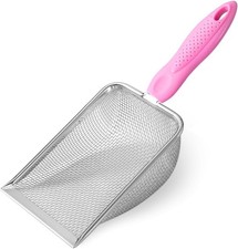 Cat Litter Scoop,Sturdy Litter Cleaner Corner Shovel,2Pcs Stainless Steel Mesh L