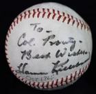 Harmon Killebrew Signed Inscribed "Best Wishes 1965" OAL Baseball AUTO JSA COA