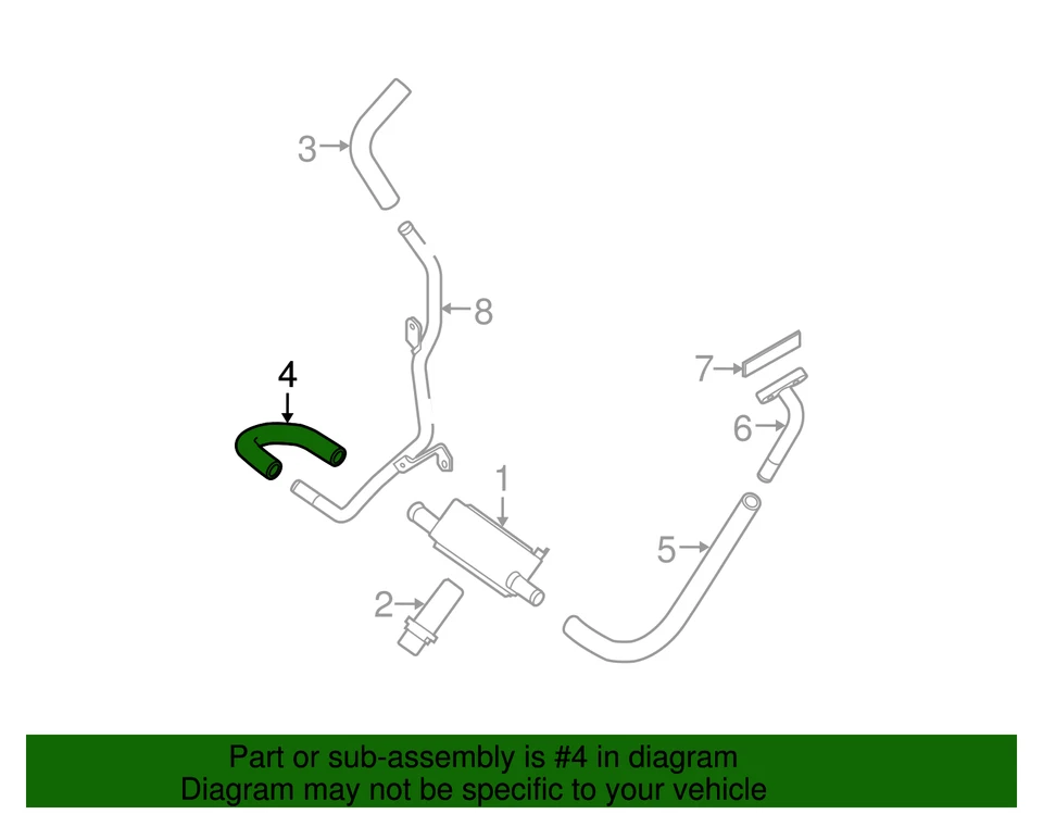 Manguera de refrigerante enfriador de aceite de motor genuino Nissan Titan Armada NV2500 Foto 2 de 3