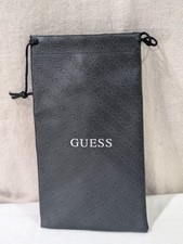 GUESS Original Black Faux Leather Eyewear Sunglasses Pouch Case Bag Pull String