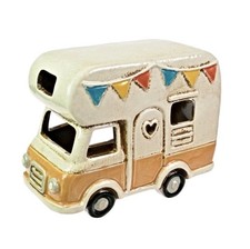 MOTORHOME Tea Light Holder Ceramic Gift by Quay Traders 17cm Long NEW
