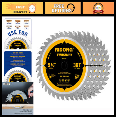 36 Tooth 5-1/2'' ATB Circular Saw Blade for Cordless Trim Saws, 5 Pack