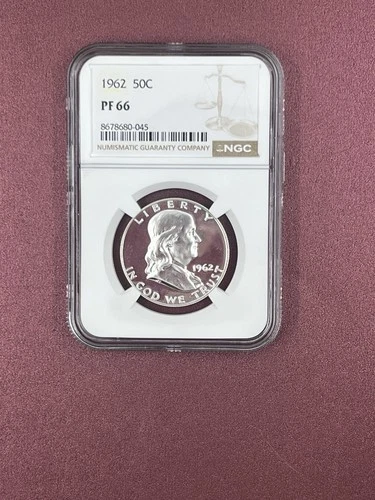 1962 Proof Franklin Half Dollar 50c 90% Silver NGC PF66