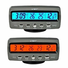 4 in 1 Innen Außen 12V Auto KFZ LED Digital Thermometer Uhr Kalender Voltme