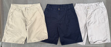 LOT of 3 IZOD,CHAPS,ARROW Boys School Uniform shorts NAVY BLUE, KHAKI BEIGE 12