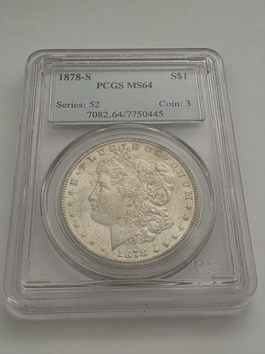 1878-S PCGS MS64 Morgan Silver Dollar - GEN 4 light blue holder