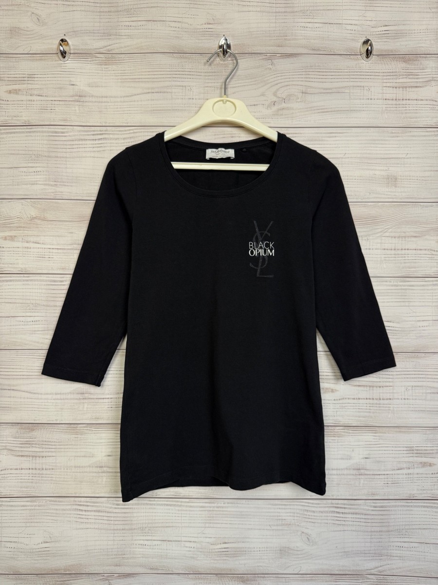 Yves Saint Laurent Tシャツ YSL opium swag YSL Yves Saint Laurent Black Opium Promo T-Shirt Womens Black Logo