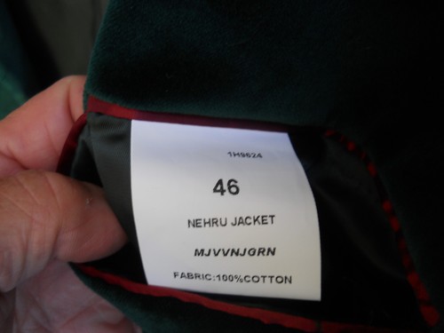 CLASSIC JOSEPH TURNER GREEN VELOUR NEHRU 5 BUTTON SPORT JACKET SZ 46 - Picture 7 of 8