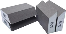 4 Pack 320 Grit Single Angle Sanding Sponge, Washable and Reusable Gray 