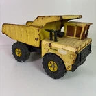 Vintage 70s Mighty Tonka Dump Truck XMB-975 Yellow Pressed Steel Metal Rusty Toy