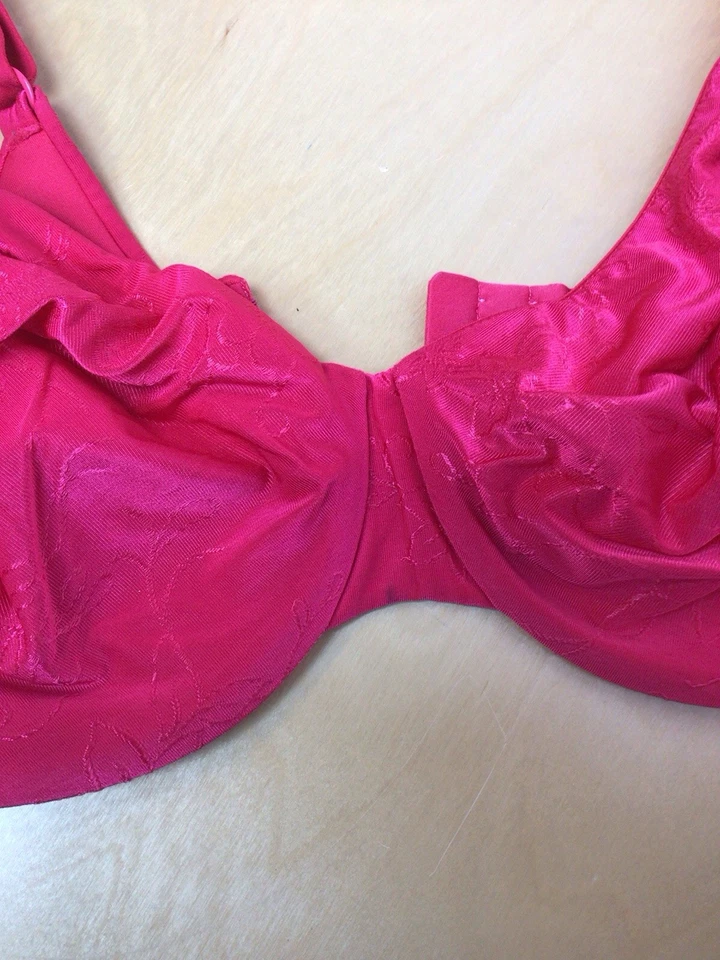 Sujetador con aros Lilyette 0455 floral rosa intenso minimizador sin relleno talla 40DD para mujer Foto 3 de 4