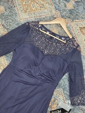 Alex Evenings Petite 12P Violet Beaded Formal Dress Sheer Sleeve Mother Wedding