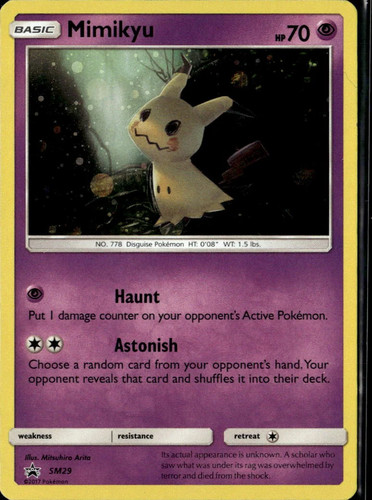 Mimikyu Sun & Moon Promos Holo Black Star Promo #SM29