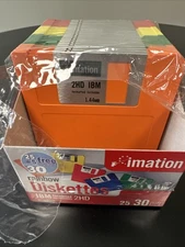 Imation Rainbow Diskettes IBM Formatted 2HD 22 Pack Open Box Computer Floppy