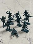 MARX 10 VINTAGE PIONEER DEFENDERS 54mm FIGURES FORT APACHE PLAYSET Powder BLUE