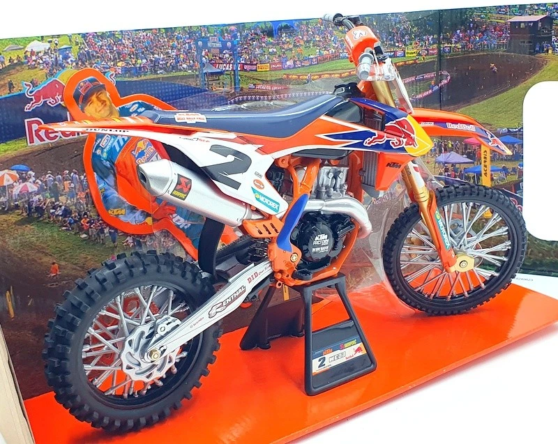 NewRay 1/6 Scale 49683 - Red Bull KTM 450 SX-F Motorbike Cooper Webb #2 - Orange - Bild 2 von 4