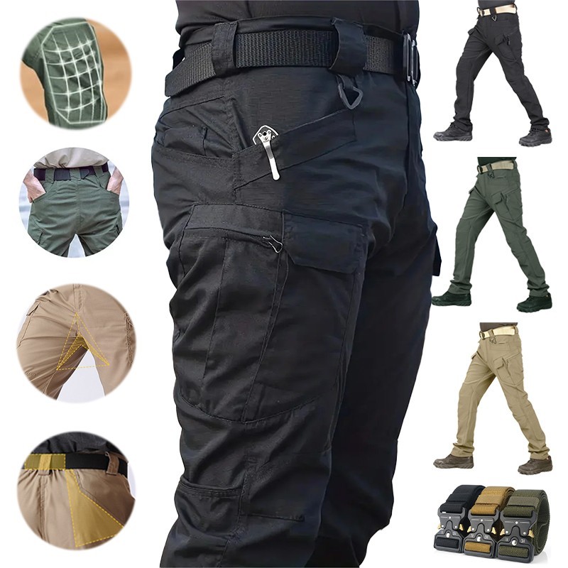 Tactical Waterproof Cargo Pants for Men Outdoor Hiking Work Combat Trousers