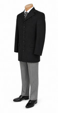 Boys Andrew Fezza Black Tuxedo Jacket Frock Coat Seven Button Front Size 3
