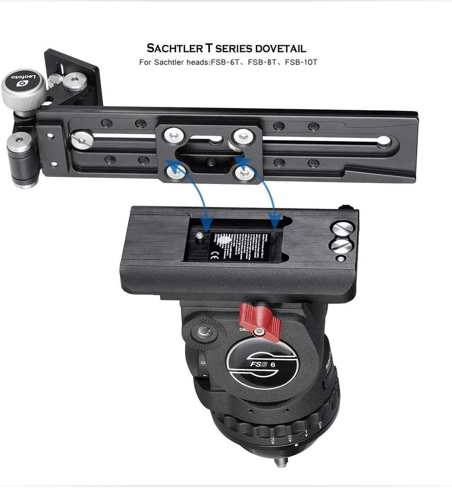 Soporte de lente largo Leofoto VR-380 380 mm para cabezal de trípode Manfrotto/Sachtler Foto 4 de 4