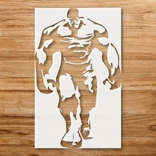 Muscular Figure Walking Forward Wall Art Reusable Stencil - StencilAir