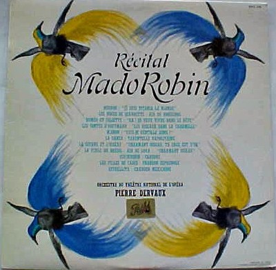 Mado Robin, Pierre Dervaux , Orchestre National De L'Opéra De Paris, Récital, 