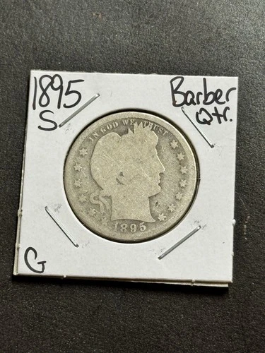 1895 S Barber Silver Quarter Good Better Date U.S. 25c Type Coin (Raw18747)