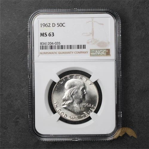 1962-D Franklin Silver Half Dollar 50c - NGC MS63 - Denver