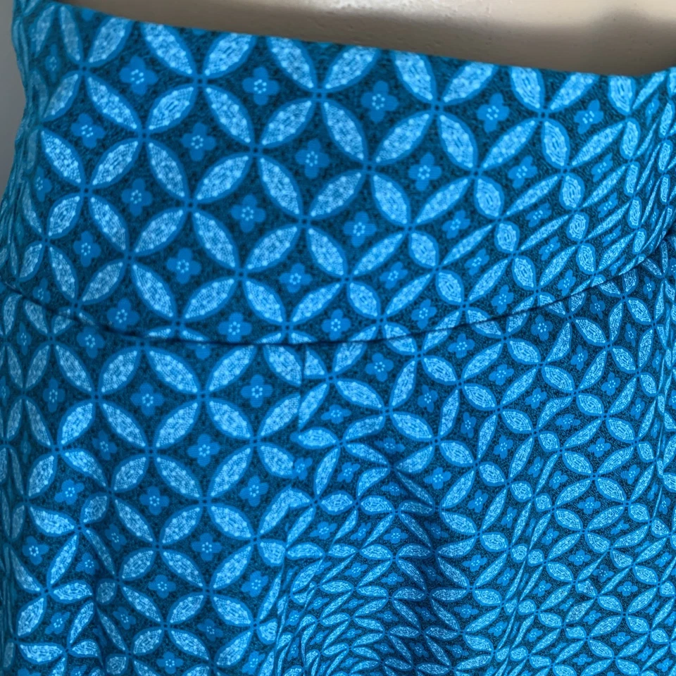 Designer African Khosi Nkosi skirt Flared Women’s Cotton Blue Aqua Blue Pocket Foto 3 de 4