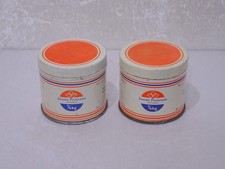 2 x DDR Design Blechdose VEB Filmfabrik Agfa Wolfen Fixiersalz Vintage Reklame