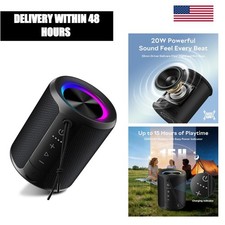 Portable Bluetooth Speaker 20W IPX7 Waterproof RGB Light 15H